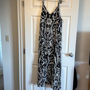 MSK Maxi Sundress - Black and white, Size Large (L)